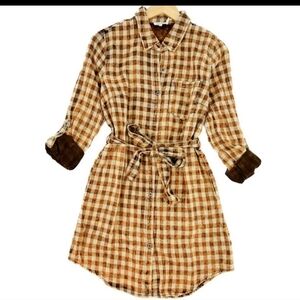 Plaid button-down dress